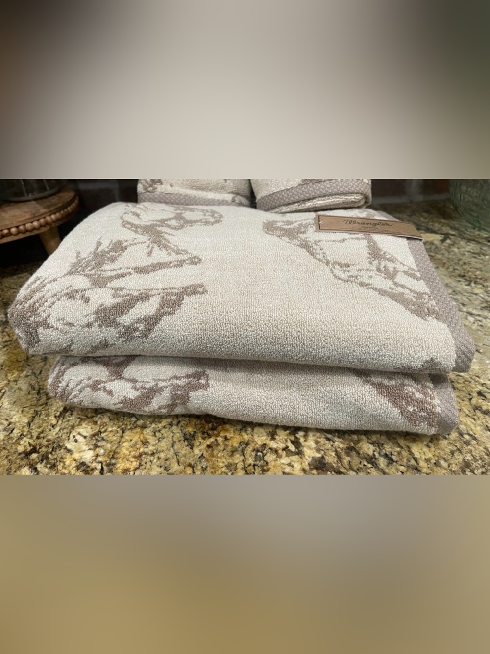 Wrangler MUSTANGS horses towel bundle - (2) bath 30”x54” BRAND NEW